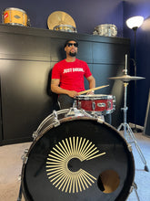 Load image into Gallery viewer, Designed for drummers and marching band members, the &#39;JUST DRUM&#39; performance shirt is lightweight and perfect for active wear.
